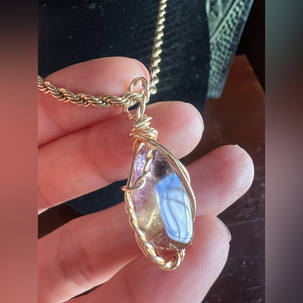 Gold-Filled Choker with Ametrine Pendant — Artist Wire Work - Picture 1 of 15